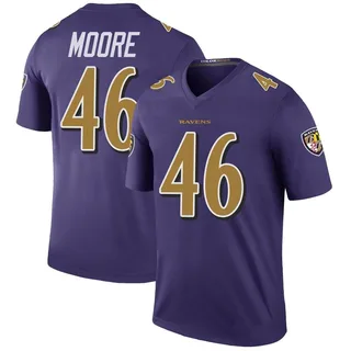 Nick Moore Baltimore Ravens Youth Color Rush Legend Nike Jersey - Purple
