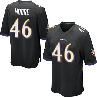 Nick Moore Baltimore Ravens Youth Game Nike Jersey - Black