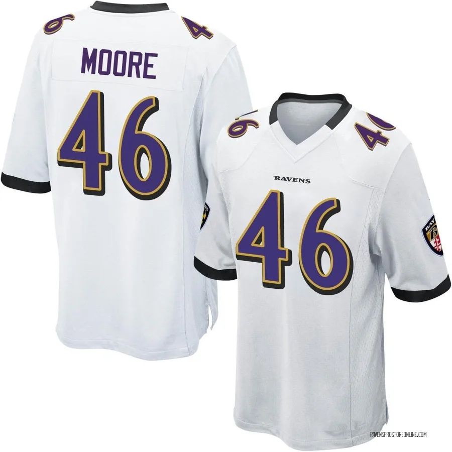Nick Moore Baltimore Ravens Youth Game Nike Jersey - White
