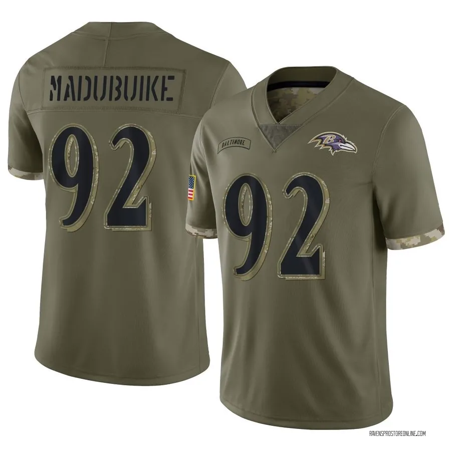 Nnamdi Madubuike Baltimore Ravens Men's Limited 2022 Salute To Service Nike Jersey - Olive