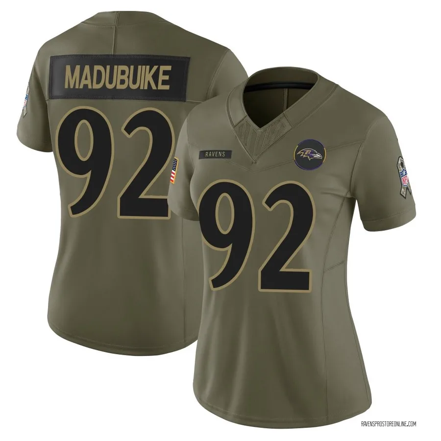 Nnamdi Madubuike Baltimore Ravens Women's Limited 2025 Salute to Service Nike Jersey - Olive