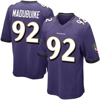 Nnamdi Madubuike Baltimore Ravens Youth Game Team Color Nike Jersey - Purple