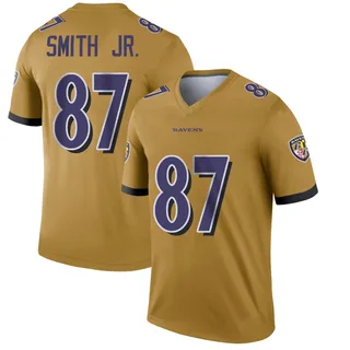 Octavian Smith Jr. Baltimore Ravens Men's Legend Inverted Nike Jersey - Gold