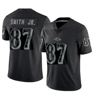 Octavian Smith Jr. Baltimore Ravens Men's Limited Reflective Nike Jersey - Black