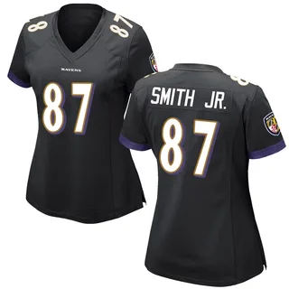 Octavian Smith Jr. Baltimore Ravens Women's Game Nike Jersey - Black
