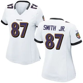 Octavian Smith Jr. Baltimore Ravens Women's Game Nike Jersey - White