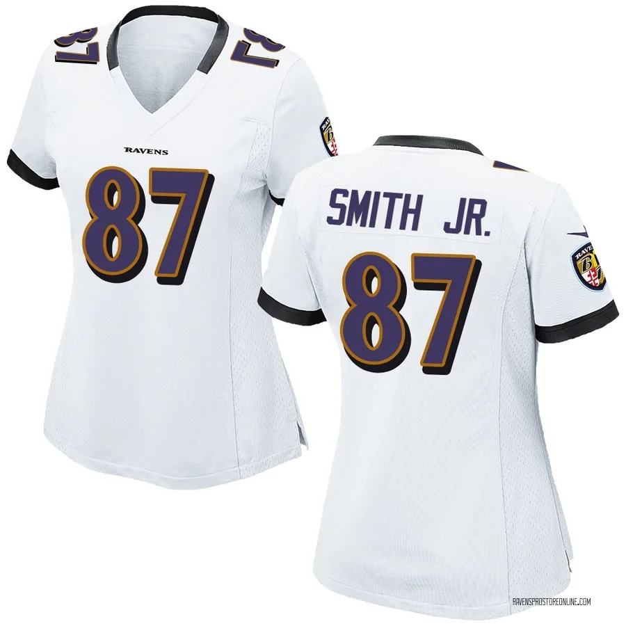 Octavian Smith Jr. Baltimore Ravens Women's Game Nike Jersey - White