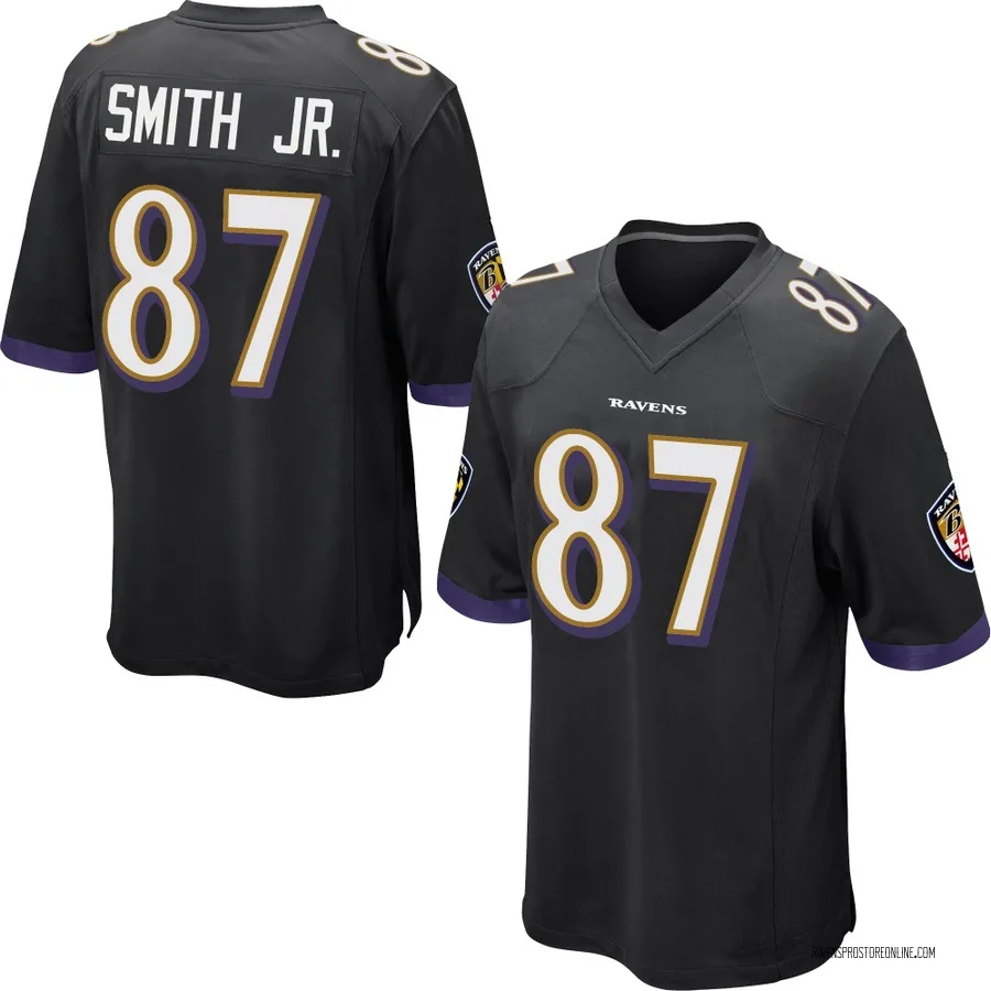 Octavian Smith Jr. Baltimore Ravens Youth Game Nike Jersey - Black