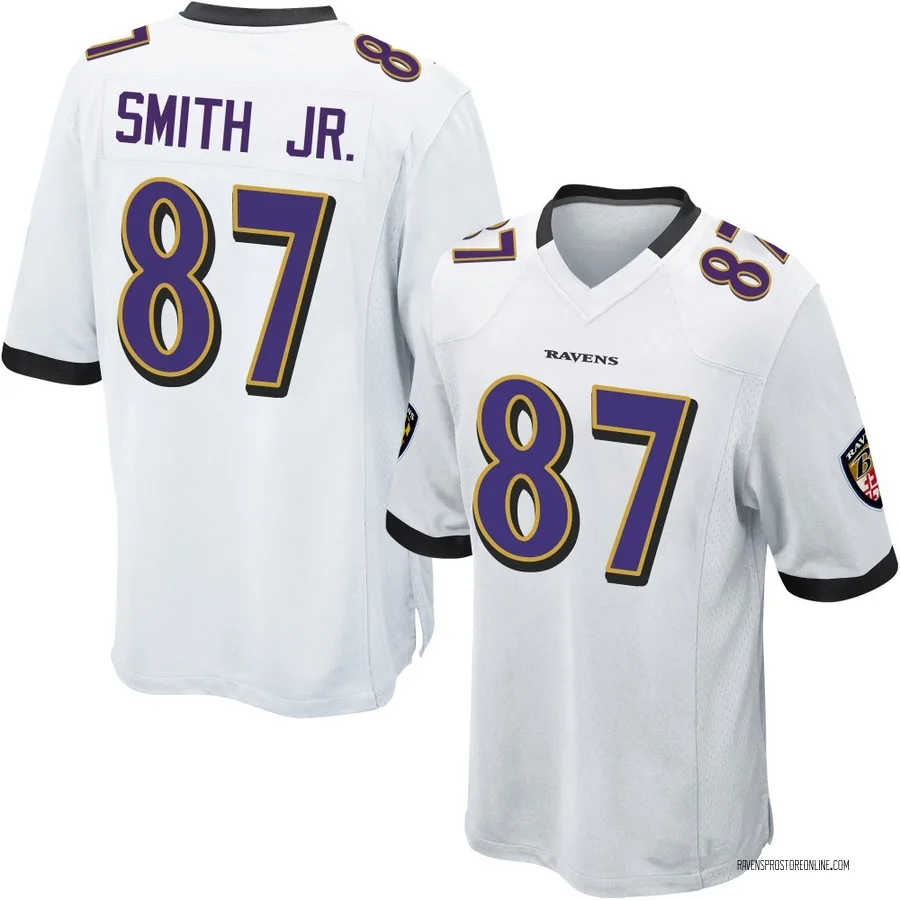 Octavian Smith Jr. Baltimore Ravens Youth Game Nike Jersey - White