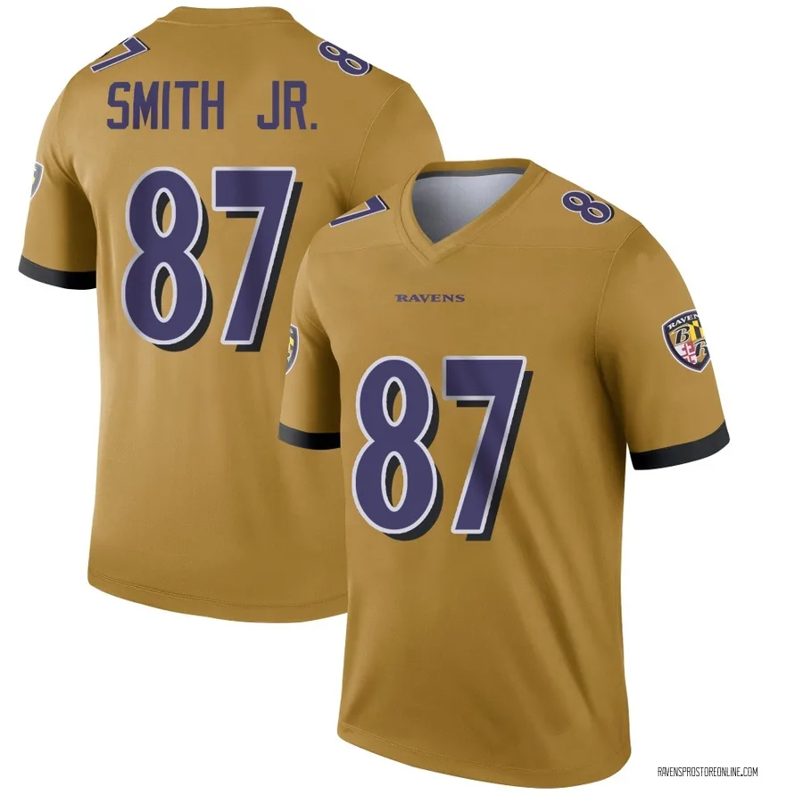 Octavian Smith Jr. Baltimore Ravens Youth Legend Inverted Nike Jersey - Gold