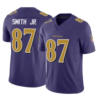 Octavian Smith Jr. Baltimore Ravens Youth Limited Vapor F.U.S.E. Nike Jersey - Purple
