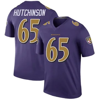 Ozzie Hutchinson Baltimore Ravens Men's Color Rush Legend Nike Jersey - Purple