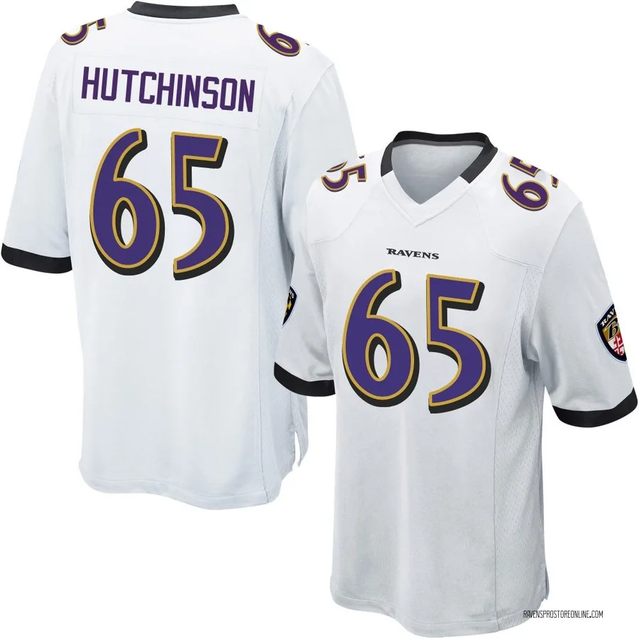Ozzie Hutchinson Baltimore Ravens Men's Game Nike Jersey - White