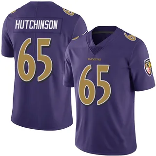 Ozzie Hutchinson Baltimore Ravens Men's Limited Team Color Vapor Untouchable Nike Jersey - Purple