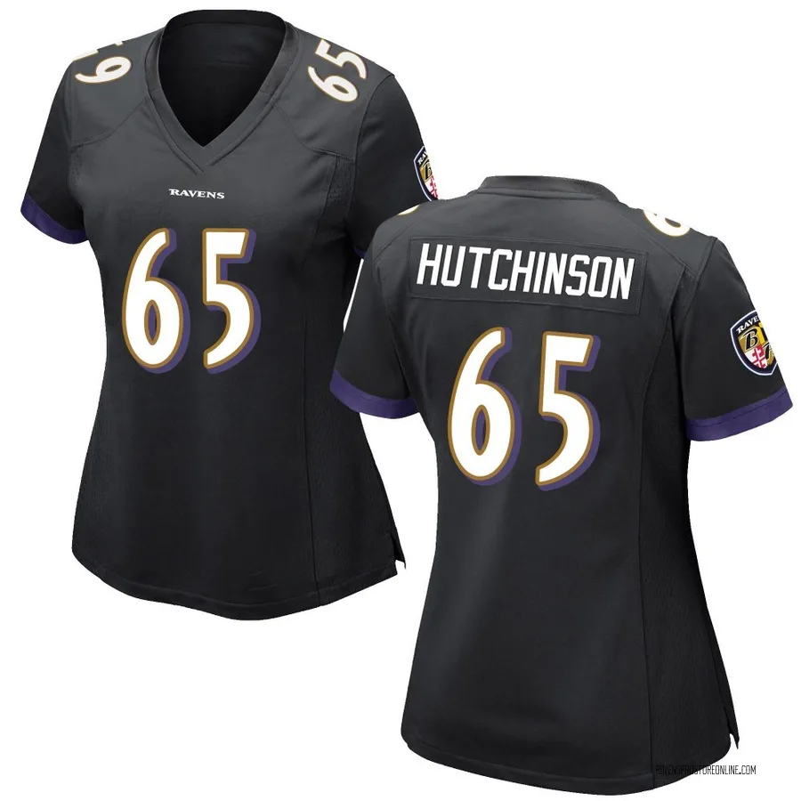 Ozzie Hutchinson Baltimore Ravens Women's Game Nike Jersey - Black