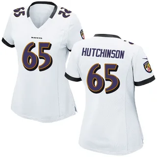 Ozzie Hutchinson Baltimore Ravens Women's Game Nike Jersey - White