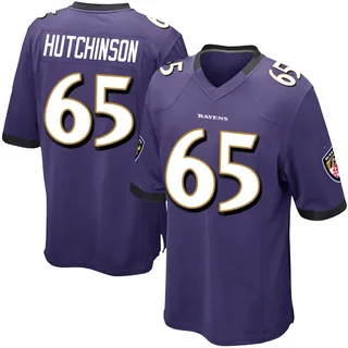 Ozzie Hutchinson Baltimore Ravens Youth Game Team Color Nike Jersey - Purple