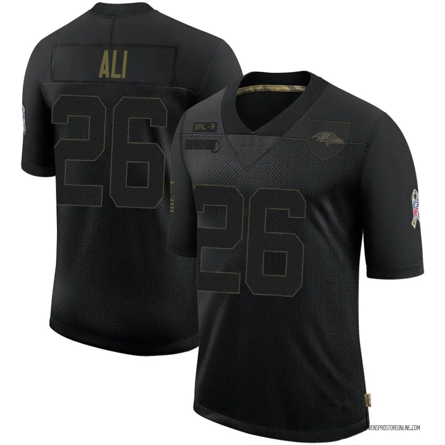 Rasheen Ali Baltimore Ravens Men's Limited 2020 Salute To Service Nike Jersey - Black