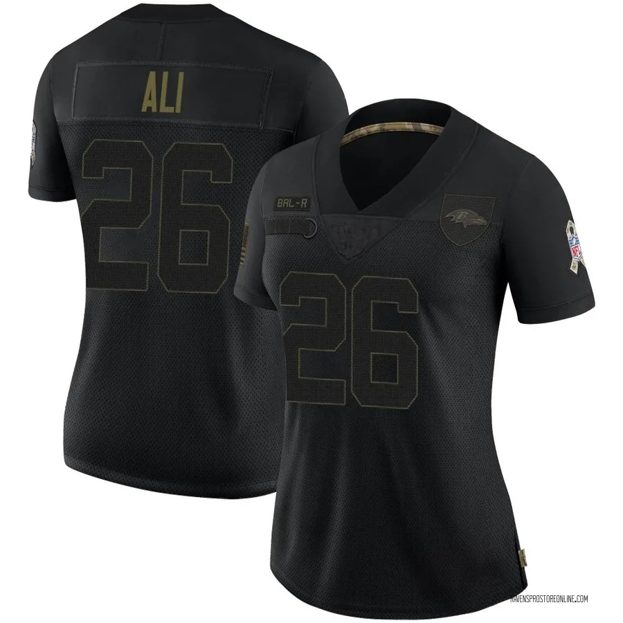 Rasheen Ali Baltimore Ravens Women's Limited 2020 Salute To Service Nike Jersey - Black