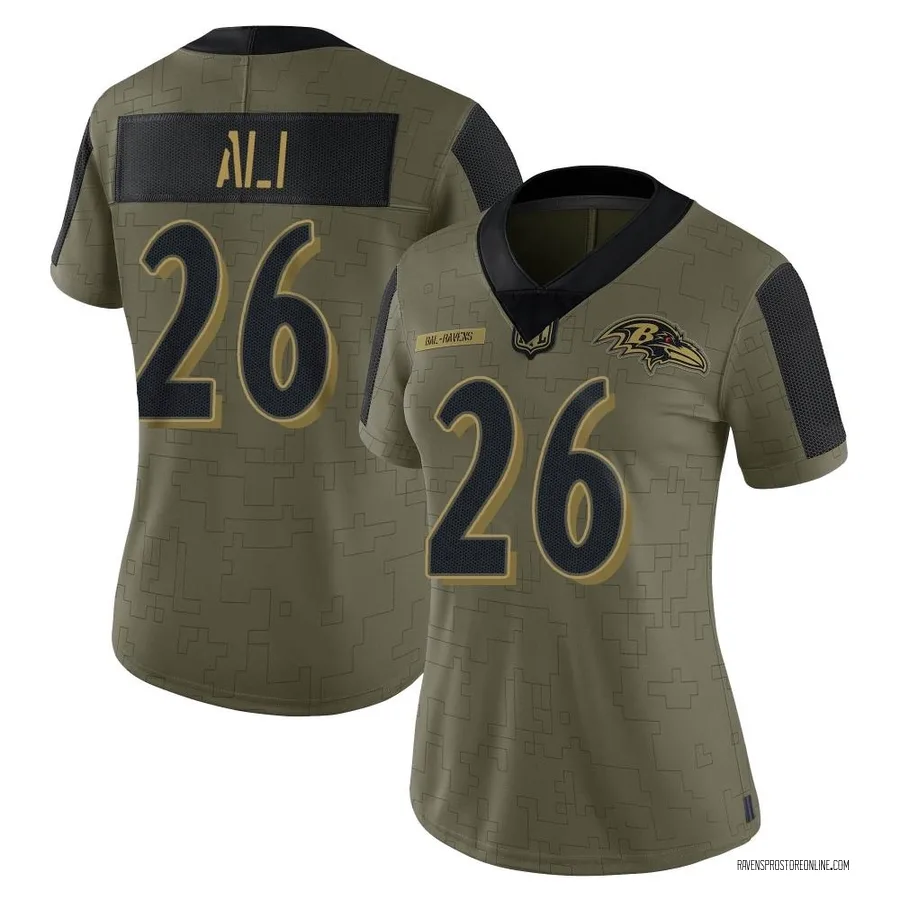 Rasheen Ali Baltimore Ravens Women's Limited 2021 Salute To Service Nike Jersey - Olive