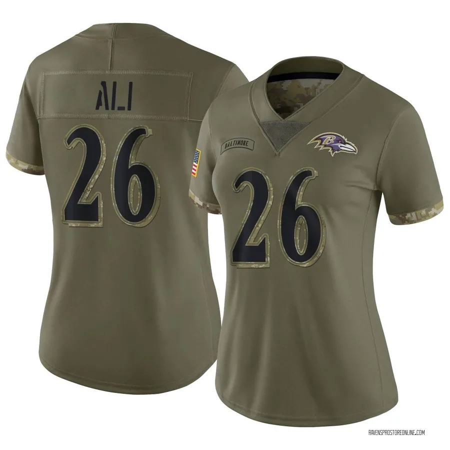Rasheen Ali Baltimore Ravens Women's Limited 2022 Salute To Service Nike Jersey - Olive