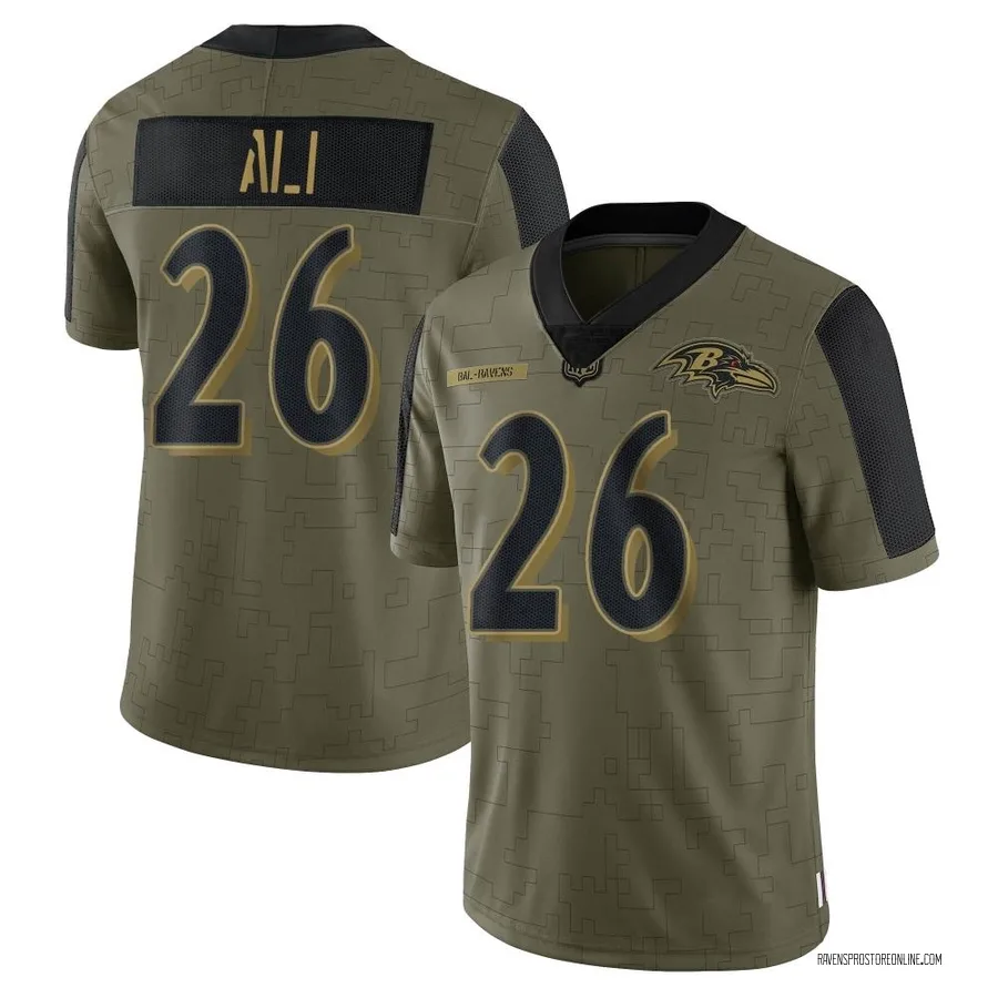 Rasheen Ali Baltimore Ravens Youth Limited 2021 Salute To Service Nike Jersey - Olive
