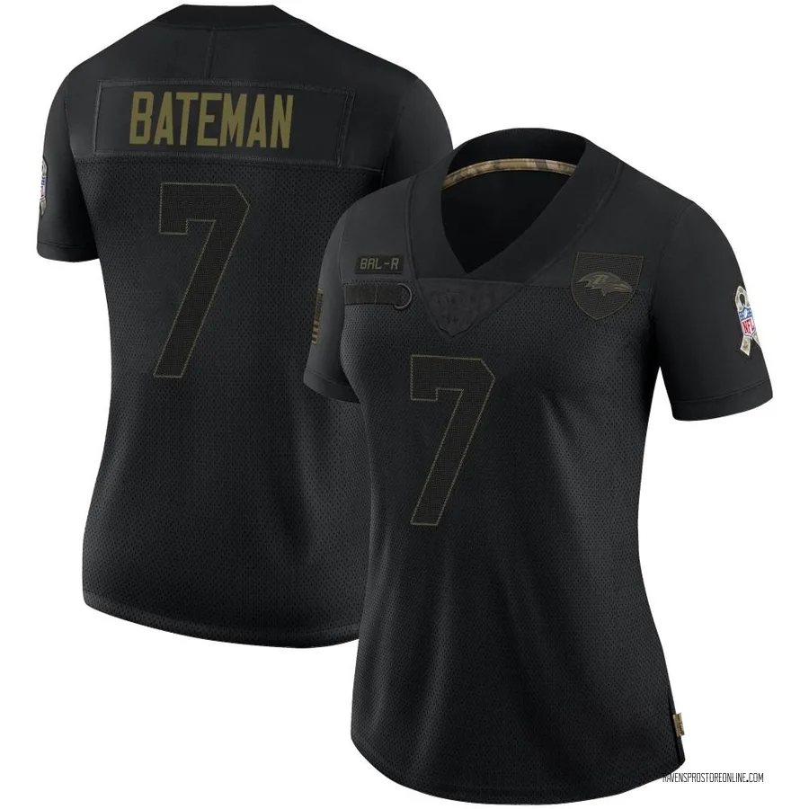 Rashod Bateman Baltimore Ravens Women's Limited 2020 Salute To Service Nike Jersey - Black