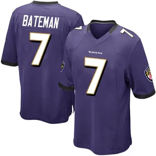 Rashod Bateman Baltimore Ravens Youth Game Team Color Nike Jersey - Purple