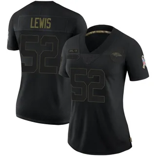 Ray Lewis Baltimore Ravens Women's Limited 2020 Salute To Service Nike Jersey - Black