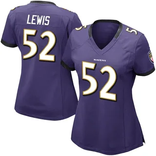 Ray Lewis Baltimore Ravens Women's Limited Team Color Vapor Untouchable Nike Jersey - Purple