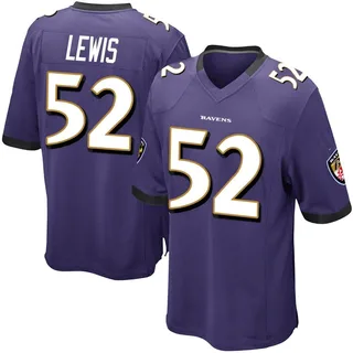 Ray Lewis Baltimore Ravens Youth Game Team Color Nike Jersey - Purple