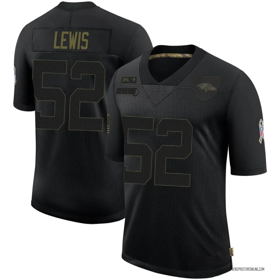 Ray Lewis Baltimore Ravens Youth Limited 2020 Salute To Service Nike Jersey - Black