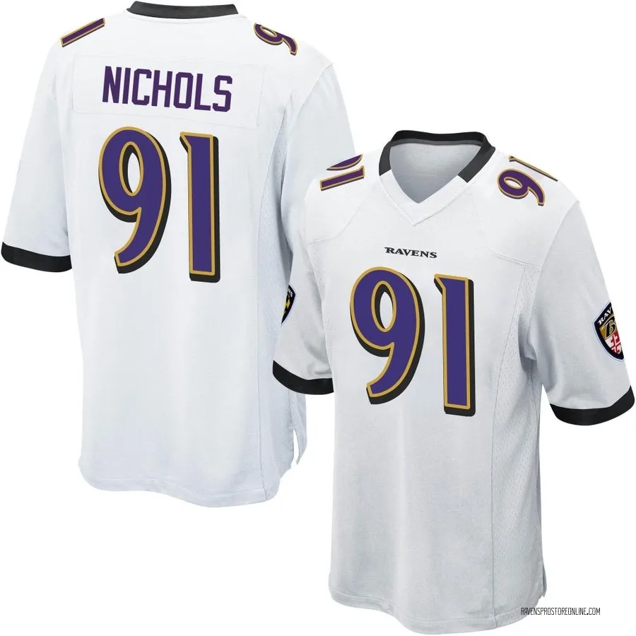 Rayshad Nichols Baltimore Ravens Men's Game Nike Jersey - White