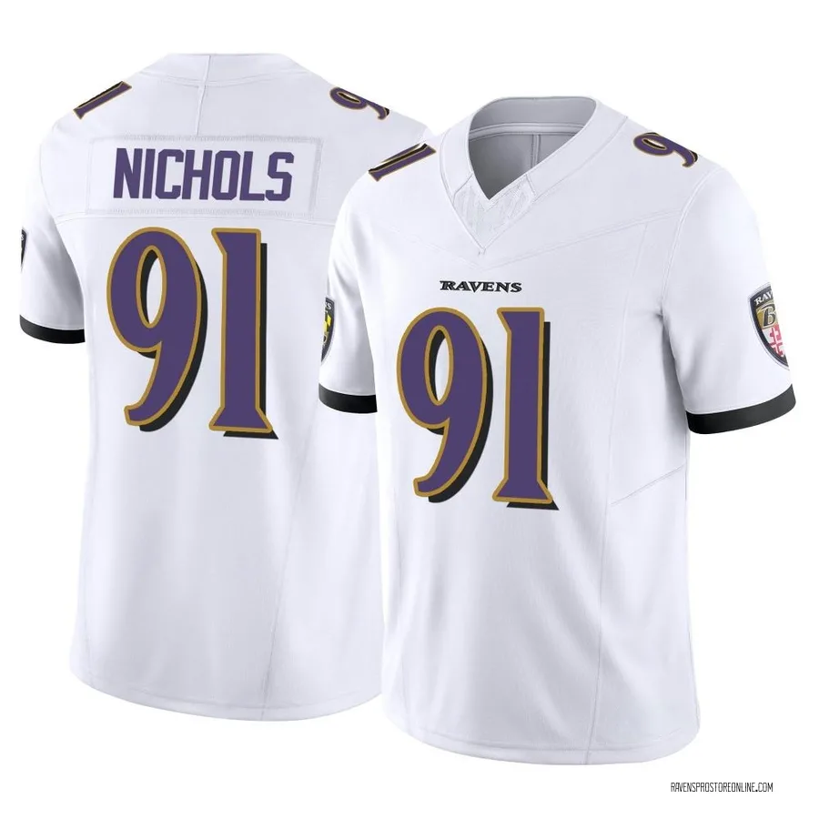 Rayshad Nichols Baltimore Ravens Men's Limited Vapor F.U.S.E. Nike Jersey - White