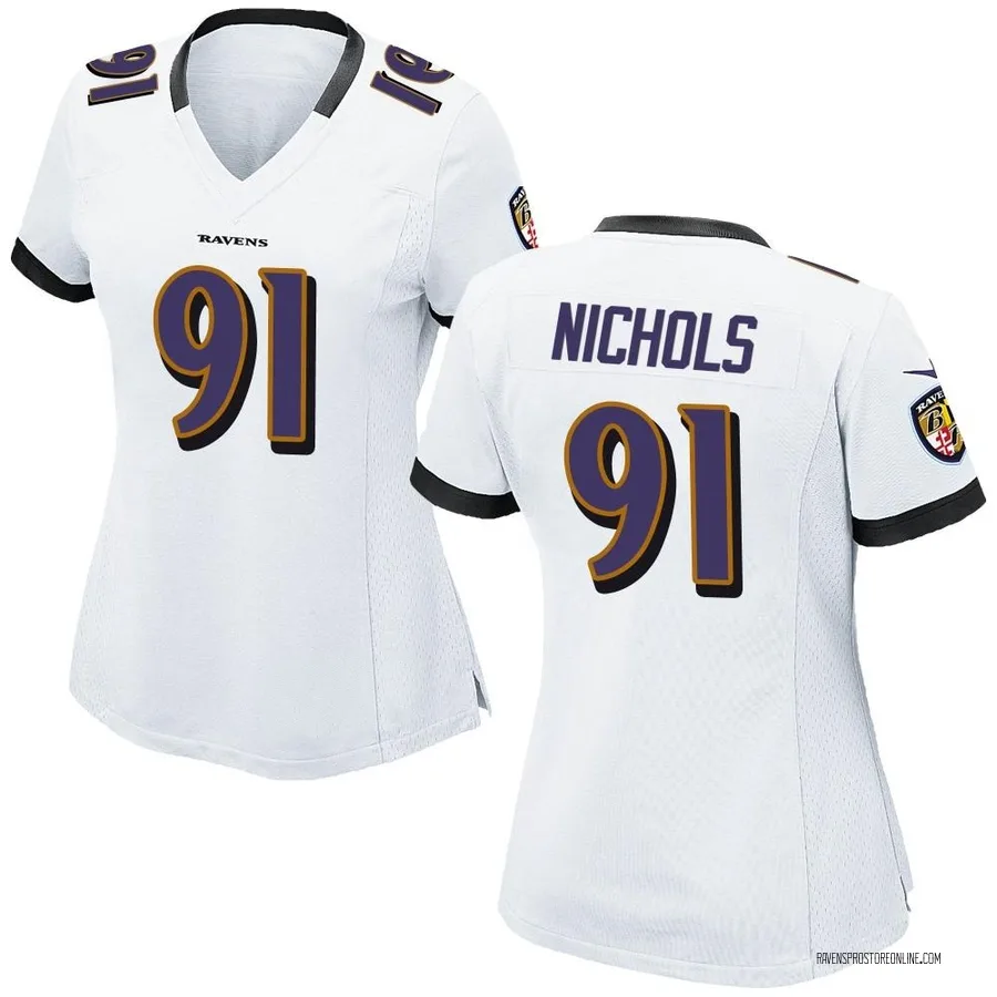 Rayshad Nichols Baltimore Ravens Women's Game Nike Jersey - White