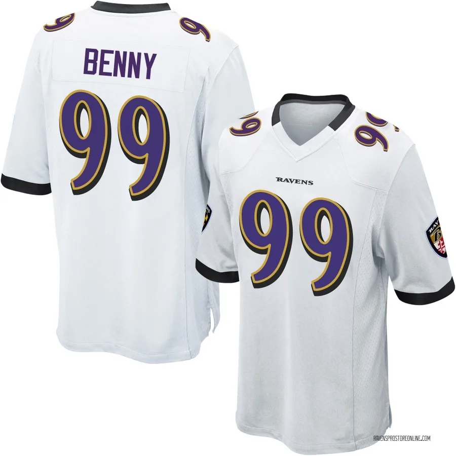 Rayshaun Benny Baltimore Ravens Men's Game Nike Jersey - White