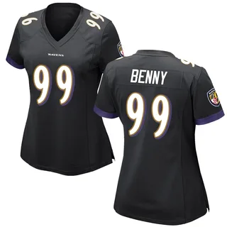 Rayshaun Benny Baltimore Ravens Women's Game Nike Jersey - Black