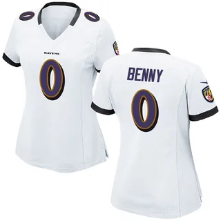 Rayshaun Benny Baltimore Ravens Women's Game Nike Jersey - White