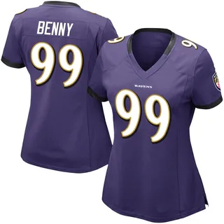 Rayshaun Benny Baltimore Ravens Women's Limited Team Color Vapor Untouchable Nike Jersey - Purple