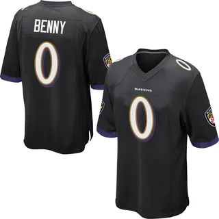 Rayshaun Benny Baltimore Ravens Youth Game Nike Jersey - Black