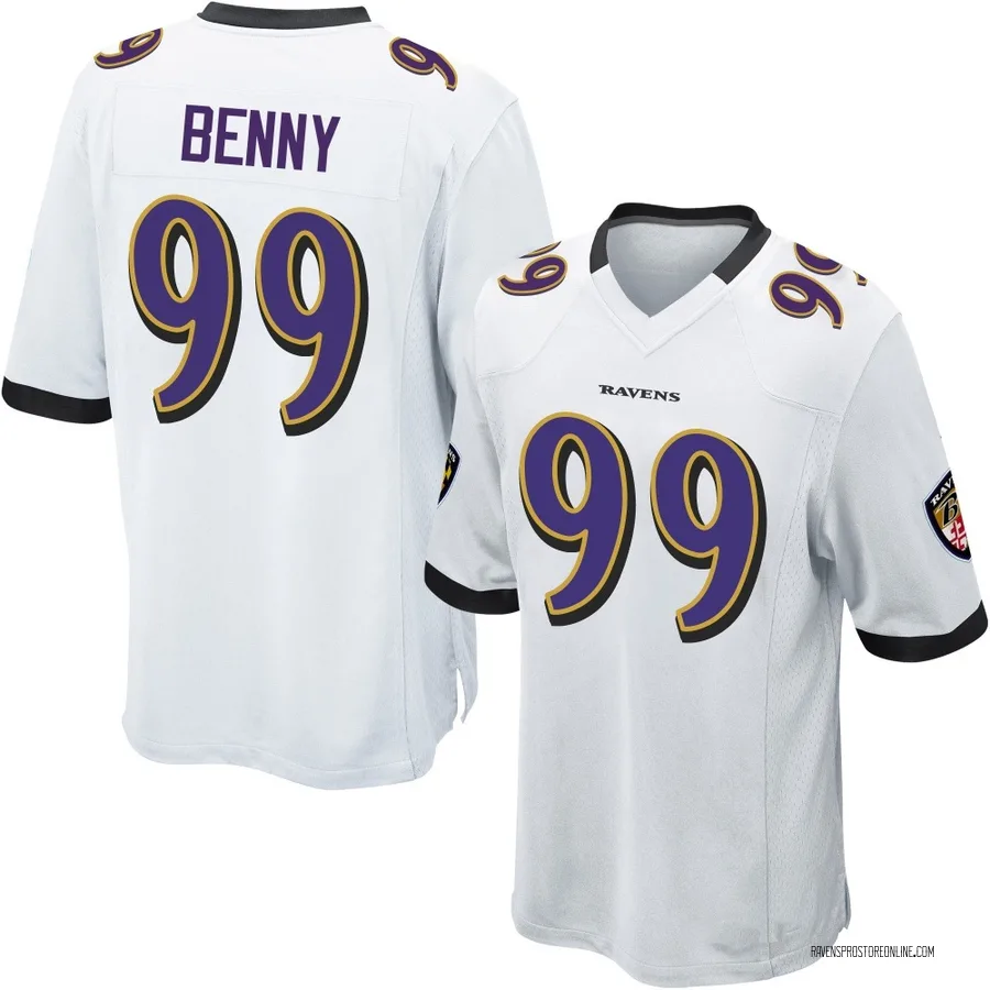 Rayshaun Benny Baltimore Ravens Youth Game Nike Jersey - White