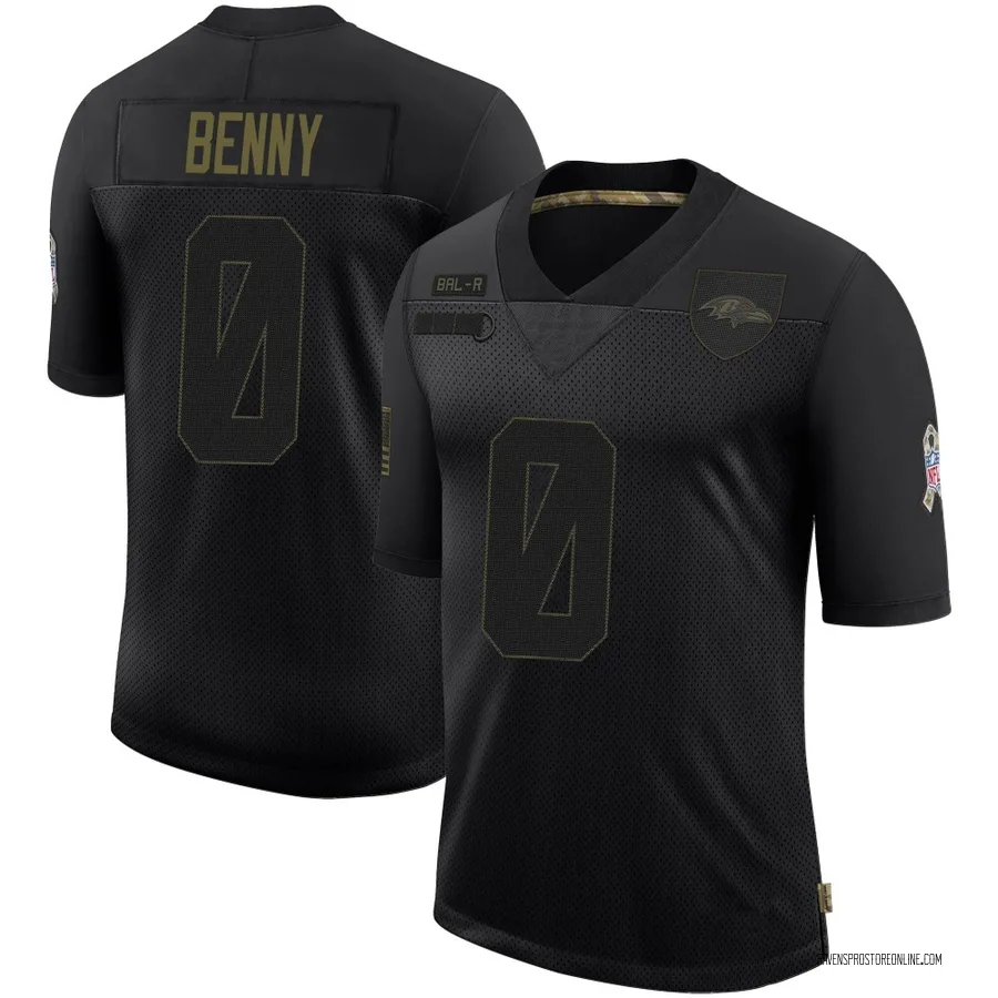 Rayshaun Benny Baltimore Ravens Youth Limited 2020 Salute To Service Nike Jersey - Black