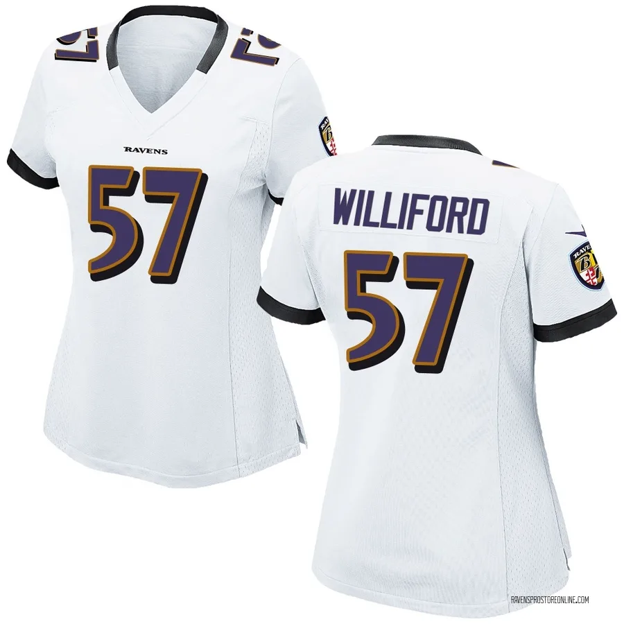 Reid Williford Baltimore Ravens Women's Game Nike Jersey - White