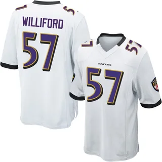 Reid Williford Baltimore Ravens Youth Game Nike Jersey - White