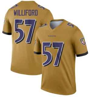 Reid Williford Baltimore Ravens Youth Legend Inverted Nike Jersey - Gold