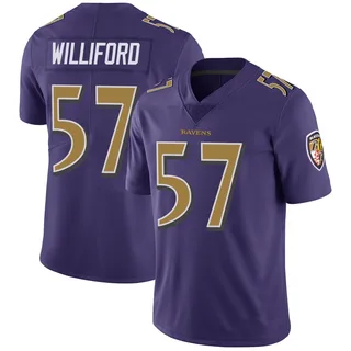 Reid Williford Baltimore Ravens Youth Limited Color Rush Vapor Untouchable Nike Jersey - Purple