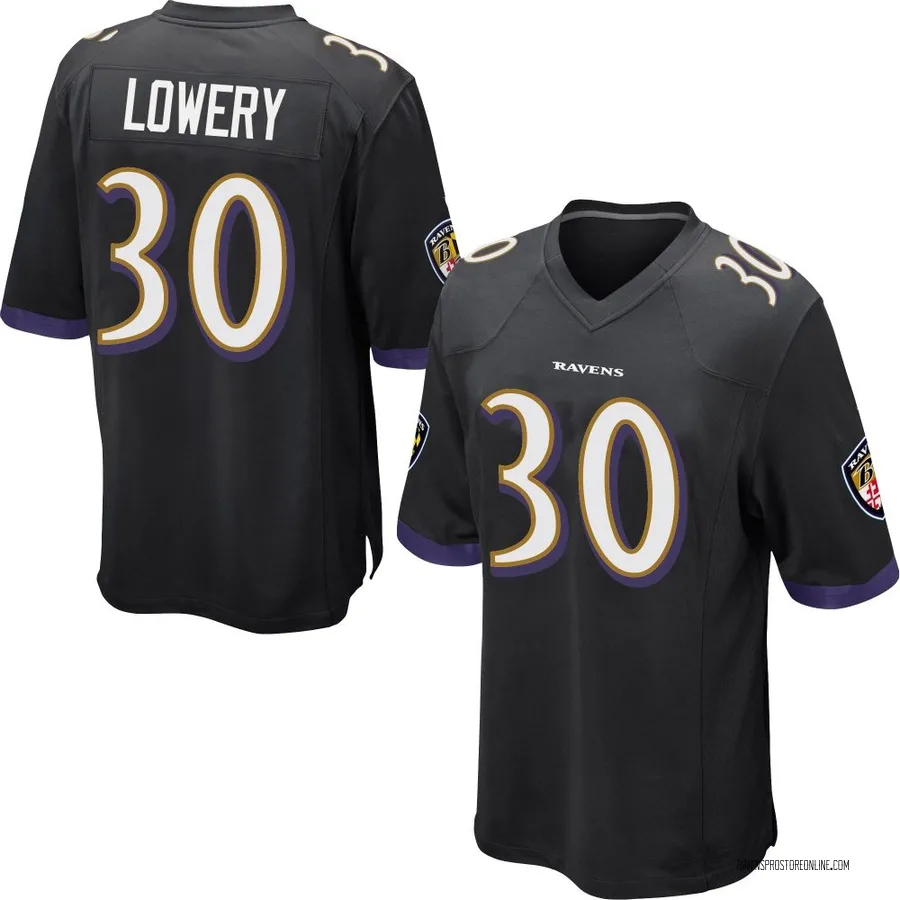 Reuben Lowery Baltimore Ravens Men's Game Nike Jersey - Black