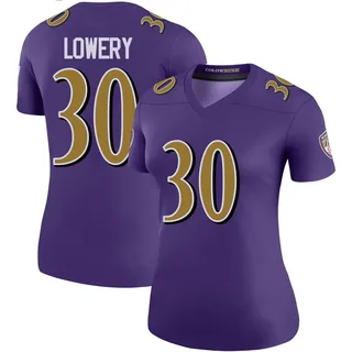 Reuben Lowery Baltimore Ravens Women's Color Rush Legend Nike Jersey - Purple