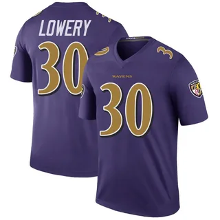 Reuben Lowery Baltimore Ravens Youth Color Rush Legend Nike Jersey - Purple
