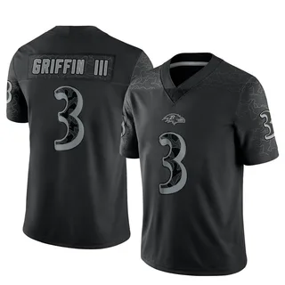 Robert Griffin III Baltimore Ravens Men's Limited Reflective Nike Jersey - Black